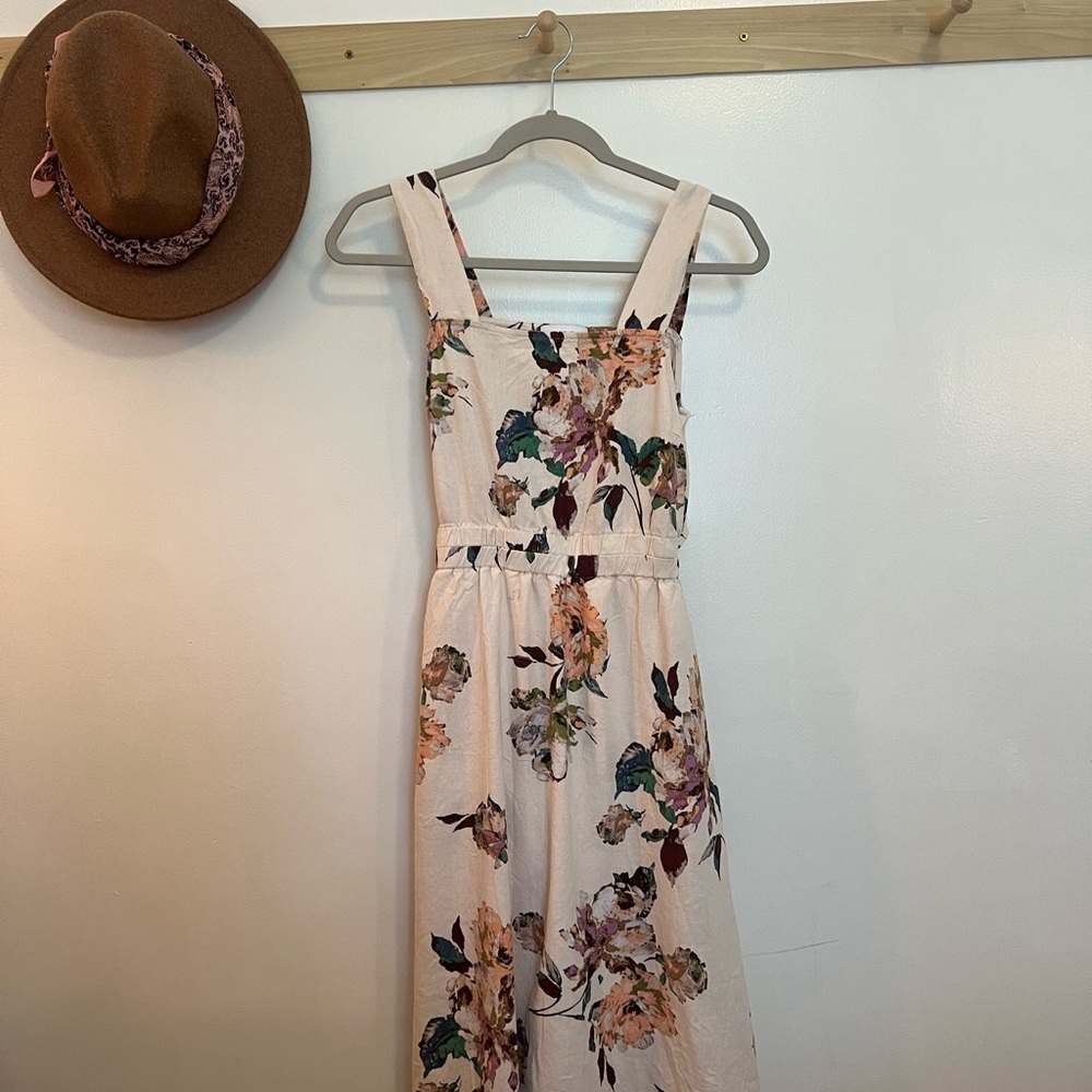 Anthropologie Floral Sleeveless Open Back Dress